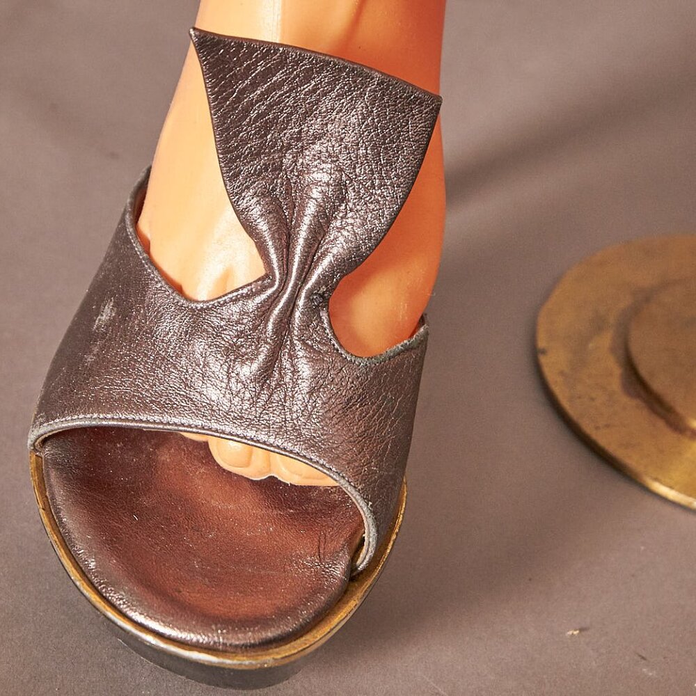 1990s Charles Jourdan Platform Silver Heels